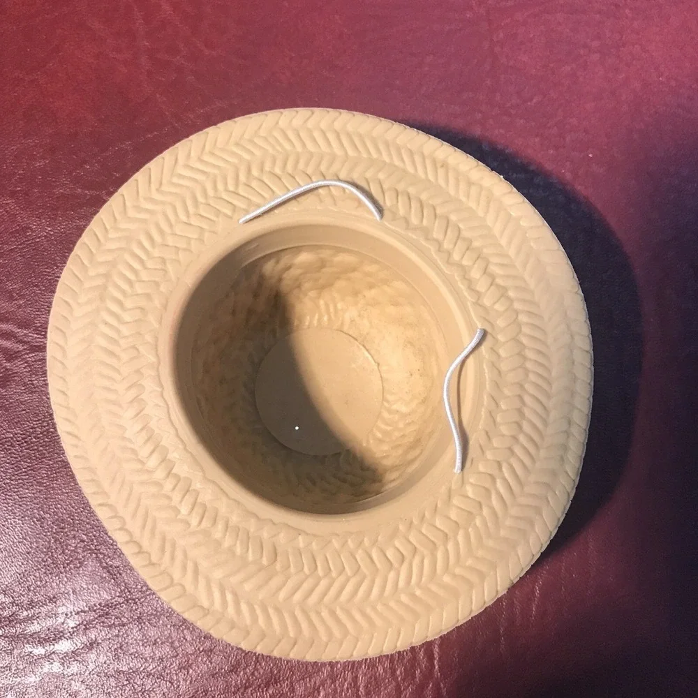 Furskins bear straw look hat Elastic straps